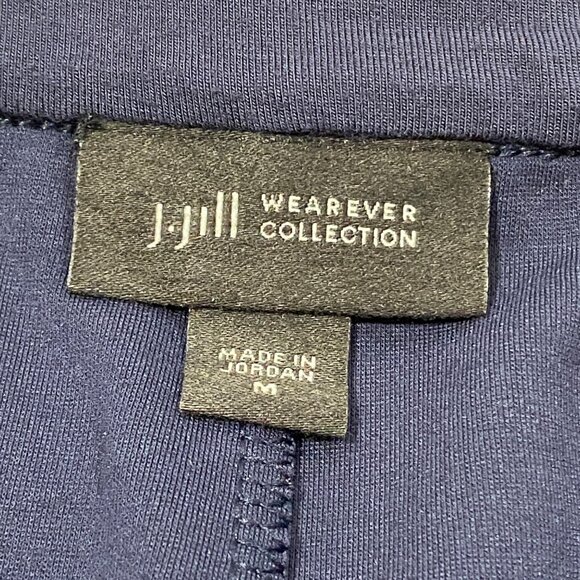J. Jill Wearever Collection Womens pull on ponte knit Navy Wide Leg Pants Size M - Picture 3 of 8